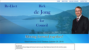 Re-Elect Rick de Jong, West Kelowna Council.
